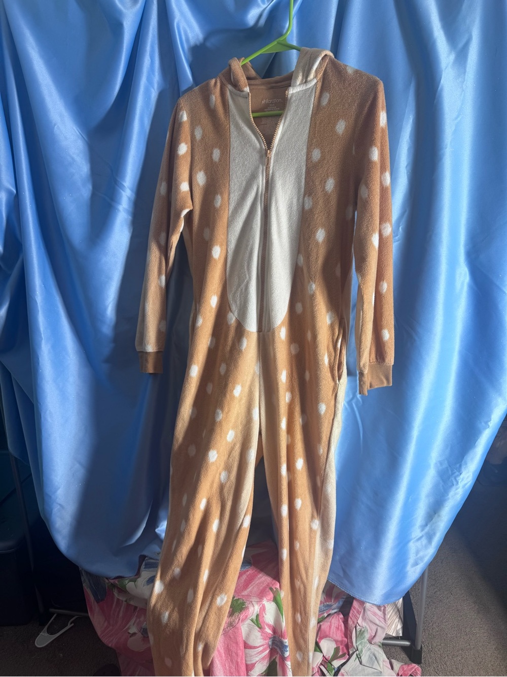 Cozy Women’s Brown Deer One-Piece Hooded Pajama Onesie for Halloween